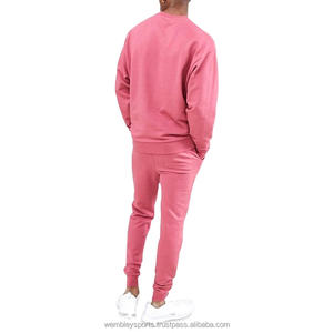 Chándal de moda para hombre, traje de chándal personalizado de color rosa con cuello redondo, ropa para el sudor de rizo francés, novedad - Product Image 5