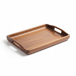 Bandeja de Servir Hecha a Mano de Madera Maciza para Cocina, Mesa de Comedor, Desayuno, Té, Café, Servir Alimentos - Product Image 2
