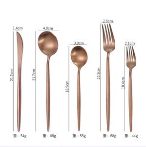 hot sale Luxury Stainless Steel wedding <b>black</b> plated <b>Cutlery</b> with handle flatware spoon and fork <b>set</b> safe and healthy - Product Image 2