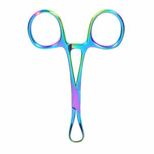 ที่หนีบผ้าขนหนูด้านหลังสีรุ้ง3.75นิ้วคีมตัดผ้าทางการแพทย์ทำจากสแตนเลสเยอรมัน - Product Image 5