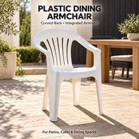 Fauteuil moderne en plastique blanc, portable et empilable, pour patio, jardin, plage et parc - Chaise de salle à manger - Meubles d'extérieur en gros