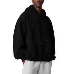 Logo personnalisé vente en gros hommes vêtements à capuche noir 100% coton surdimensionné personnalisé GSM personnalisé Premium couture et haute qualité 2026 - Product Image 1
