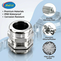 Presse-étoupe industriel en acier inoxydable PG21 avec joint EPDM, étanche IP68, filetage PG pour protection de boîte de jonction de câbles de 13-18 mm