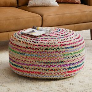 Tapis pouf de salon décoratifs modernes en coton adaptés aux enfants pour des idées créatives et des occasions de mariage - Product Image 1