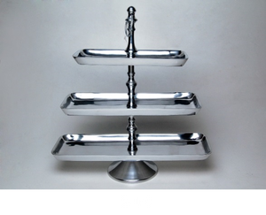 Soporte de pastel de metal pulido mate de 3 niveles con gancho colgante para fiestas de cocina - Product Image 3