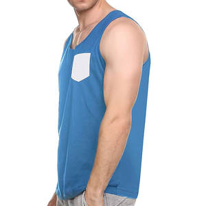 Camiseta sin Mangas de Algodón de Punto Transpirable para Hombre, al Mejor Precio al por Mayor, Color Sólido, Cuello Redondo, Estilo Casual para Calle - Product Image 5