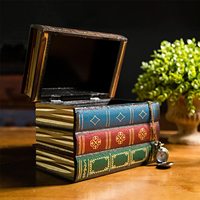 2 packs de boîtes de rangement pour livres anciennes en bois vintage Poubelle décorative pour livres