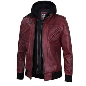 Chaqueta de Cuero Premium para Hombre, Invierno, Casual, Moderna, Diseño Clásico, Logotipo Frontal, Impermeable, Ecológica - Product Image 2