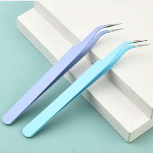 Volume Nail Art Lash Tweezer Pince Nipper Case Cleaner Applicator Extension Make up Tools Sticker 90 Degree Eyelash Tweezers - Product Image 6