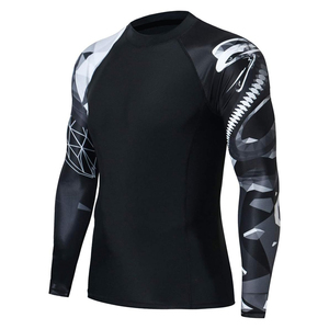 Manches longues hommes Rash guard Compression à séchage rapide BJJ Rush Guard pour l'entraînement Sports Gym Fighting Wear rash guard - Product Image 1