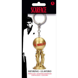 Llavero 3D de Scarface Personalizable, Llavero de PVC Suave y Metal, Modelo 'El Mundo Es Tuyo' con Logotipo - Product Image 3