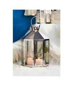 Customizable <b>Silver</b> Metal Eco-Friendly <b>Lantern</b> Modern Hanging Square Shaped Handmade Candle Holder for Home Decoration Wholesale - Product Image 1