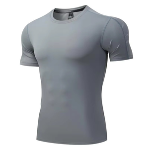 T-shirt de gymnastique pour hommes Compression Fit Short Sleeve Sportswear Fitness Top Quick Dry Muscle Training Athletic Shirt Services OEM - Product Image 5