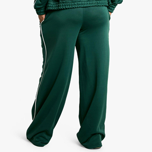 High Quality Polyester/Cotton Loose Fit <b>Womens</b> Heavyweight Flare Sweatpants Premium Casual Winter Lace Flat Front Sweatpants - Product Image 5