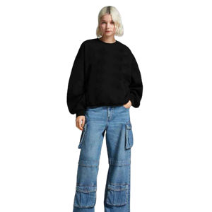 Acid Wash Reverse Weave Sweatshirts pour femmes Sweatshirts de lavage à l'acide avec col entonnoir pour femmes - Product Image 2