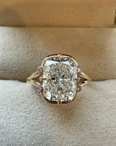 Nouvelle bague de fiançailles en forme de cœur avec diamant CVD, plaqué or 18 carats, certifiée IGI, bijoux tendance avec accents de diamants américains - Product Image 2