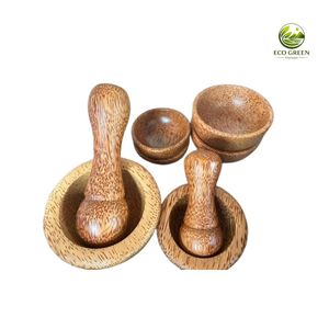 Wholesale Custom Eco-friendly Natural <b>Coconut</b> Wood Plate & Bowl Set Unique Shaped Handcrafted Wooden Dipping Sauce Dish - Product Image 4