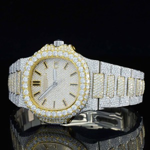 Iced Out CVD Lab Grown Diamond Watch para hombres Fabricante Movimiento automático suizo Cristal de zafiro Reloj de lujo Todo - Product Image 2