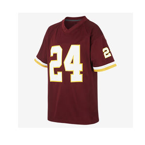 Camiseta de fútbol transpirable de manga corta con cuello en V con nombre del equipo 100% poliéster impresión personalizada camiseta de fútbol americano - Product Image 5