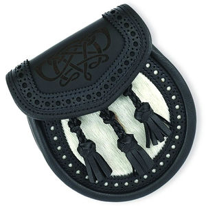 Sporran écossais en cuir noir tendance 2025 pour kilt et accessoires de sac avec votre logo personnalisé, service OEM - Product Image 3