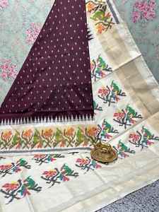 Sari en soie attrayant pour femmes avec blouse non cousue, bordure en tissage jacquard, mode indienne et pakistanaise - Product Image 3