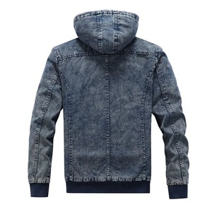 Doublure en laine pour hommes Veste en jean d'hiver bleue épaisse Vêtements d'extérieur Sweats à capuche chauds Vestes en denim à capuche d'hiver pour hommes Manteaux - Product Image 2