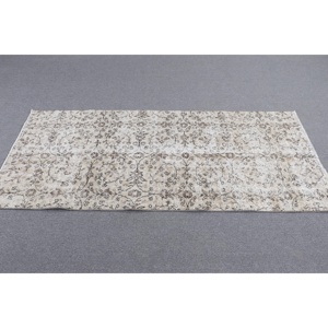 พรมตุรกีขนาด 3x6.6 ฟุต, พรมวินเทจ, พรมขนสัตว์ลายจุดสีขาว - Product Image 3