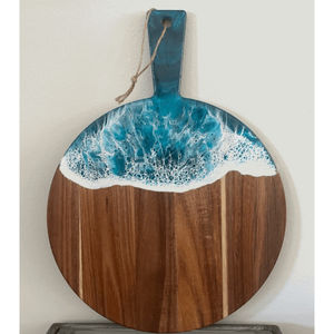 Planche à découper en bois de résine Ocean Wave fabriquée à la main planche à découper en bois d'acacia de qualité supérieure cuisine Unique pour la décoration intérieure - Product Image 1
