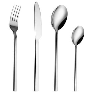 Cubiertos chapados en Color plateado, cubiertos de acero inoxidable, ideales para cocina, mesa, café, uso doméstico, juego de mango de madera pura de 4 Uds. - Product Image 2