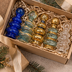Ornements de Noël en verre de luxe avec décoration en métal doré, décorations artisanales pour la maison, objets de collection pour la décoration de Noël - Product Image 3