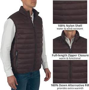 Venta Directa de Fábrica, Chaleco Acolchado con Cierre y Cuello en V, Personalizable, Transpirable, de Alta Calidad, para Hombre, Invierno, Casual - Product Image 4