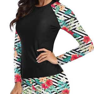 Custom Logo Women's Rash <b>Guard</b> <b>Uniform</b> Set High Quality Bulk Order Sportswear Vendor Factory Price Quick-Dry Swim Top Outfit - Product Image 1