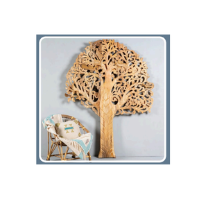 Panel de Arte de pared de madera grande hecho a mano de lujo árbol intrincadamente tallado para interiores de oficina en casa para Cumpleaños de Diwali - Product Image 2