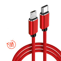 Micro vers USB-C câble USB OTG chargeur tressé cordon de synchronisation de données adaptateur de fil de charge pour PS4 Kindle Xbox contrôleur téléphone Android