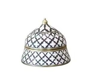 Réchauffeur d'aliments en métal en acier de qualité 304 de haute qualité Style arabe conception de fil vert casserole chaude servant un plat de chauffe-plats - Product Image 3