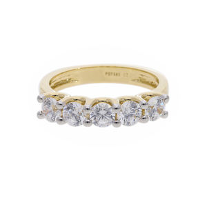 Anillo de Eternidad Clásico para Mujer, Chapado en Rodio, con Diamante CVD Cultivado en Laboratorio, Certificado IGI, Oro de 14K, Corte Clásico, Media Eternidad, Aniversario - Product Image 4