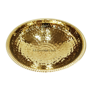 Ultimate Metal Dates Serving Bowl Rounded Shape Glossy Gold Plating With Handmade Hammered Designing <b>Chocolates</b> Serving Bowl - Product Image 4
