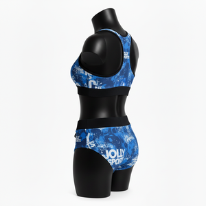 Conjunto de Bikini para Mujer, 225 GSM, Poliéster y Elastano, Azul, Estampado Deportivo, Ajuste Ceñido, Suave y Elástico, Sublimación, Logotipo Personalizado - Product Image 2