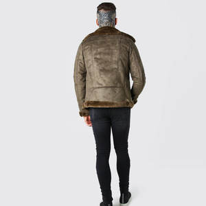 Veste en cuir de mouton enduit de qualité supérieure au design basique, imperméable, look classique, tendance et à la mode, en fausse fourrure - Product Image 4