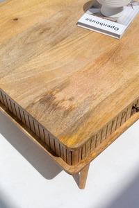Mesa de centro de almacenamiento de 2 cajones de madera de mango macizo hecha a mano, muebles de sala de estar de diseño Premium moderno, tamaño personalizado disponible - Product Image 5