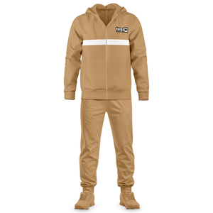 Ensemble de survêtement sportif rouge uni pour homme, streetwear d'hiver, polyester et coton, veste à capuche zippée, pantalon de jogging, OEM ODM 2026 - Product Image 2