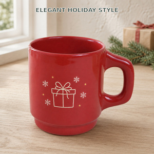 Mug <span class=keywords><strong>en</strong></span> céramique personnalisé pour Noël, tasse à café rétro avec impression originale de Noël, logo OEM, cadeau promotionnel, vente <span class=keywords><strong>en</strong></span> gros - Product Image 5