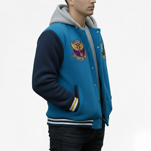 New Arrival Customized Logo Men Varsity Winter <b>Jacket</b> Best Clothing Manufacturers Custom Made Men <b>Fleece</b> Varsity <b>Jacket</b> - Product Image 4