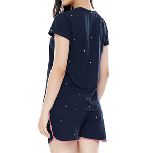 Custom Made OEM Casual Solid Two Piece Shorts Set Women's Short Sleeve Shirts Twin Set 100% Cotton Quick Dry Breathable - Product Image 5