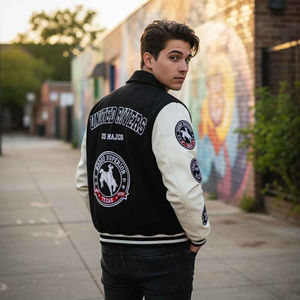 Fabricants de vestes universitaires pour hommes OEM, vente en gros, vestes vintage personnalisées, col en V, respirantes, séchage rapide, imperméables - Product Image 6