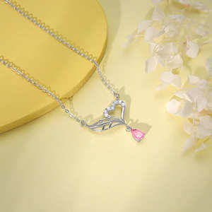 สร้อยคอชุบทองและทองทันสมัยวัสดุทองเหลืองผสมโรเดียมทองและหลักประดับมุกเพชรสำหรับการหมั้น - Product Image 1