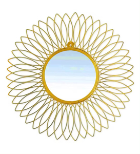 Miroir mural de couleur or fait à la main en vrac Offre Spéciale miroir mural suspendu de conception fantaisie pour la décoration de salle de bain d'hôtel - Product Image 1