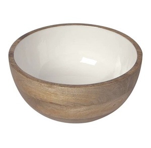 Bol de service en bois d'acacia naturel de qualité supérieure, décoration d'intérieur multifonctionnelle, vaisselle, bol à salade et à mélanger - Product Image 5