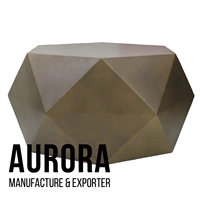 Table basse extérieure hexagonale moderne en fibro-ciment vietnamien - Couleur grise, emballage privé disponible