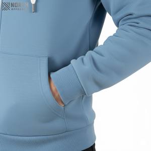 Sudaderas con capucha personalizadas para hombre 100% algodón 450 Gsm Heavyweight Oversized Winter Zip Up Drop Shoulder Sudaderas con capucha para hombre Reversible - Product Image 3